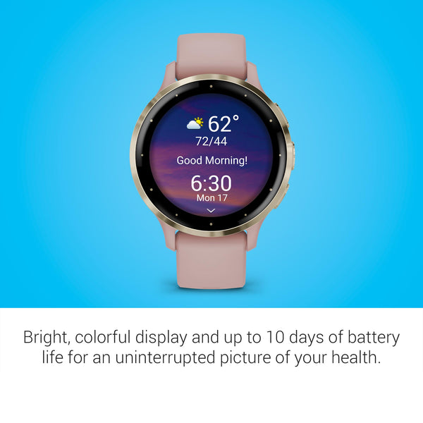 Garmin Venu 3 Silver Stainless Steel Bezel AMOLED Touchscreen Display Smart Watch