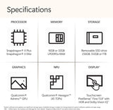 Microsoft Surface Laptop (2024), Windows 11 Copilot+ PC, 13.8" Touchscreen Display, Snapdragon X Elite (12 core), 16GB RAM, 256GB SSD Storage, Sapphire