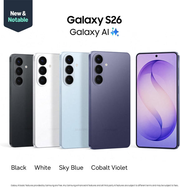 Samsung Galaxy S26, Unlocked Android Smartphone, Powerful Processor, Galaxy AI, Immersive Viewing, Durable Battery, 2026