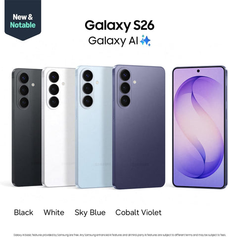 Samsung Galaxy S26, Unlocked Android Smartphone, Powerful Processor, Galaxy AI, Immersive Viewing, Durable Battery, 2026