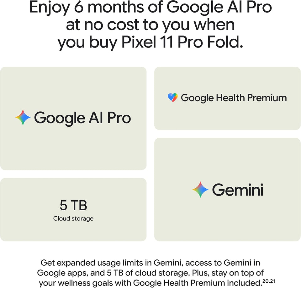 Google Pixel 11 Pro Fold - Unlocked Smartphone, Gemini - 1 TB - Obsidian