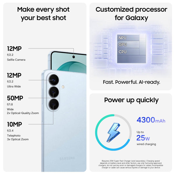Samsung Galaxy S26, Unlocked Android Smartphone, Powerful Processor, Galaxy AI, Immersive Viewing, Durable Battery, 2026