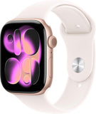Apple Watch Series 11 [GPS 42mm] Smartwatch with Rose Gold Aluminum Case with Light Blush Sport Band - S/M. Sleep Score, Fitness Tracker, Health Monitoring, Always-On Display, Water Resistant