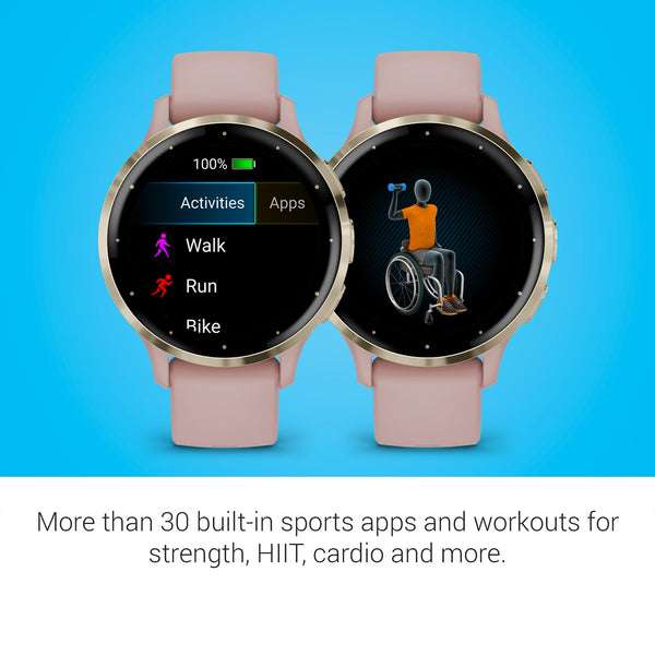Garmin Venu 3 Silver Stainless Steel Bezel AMOLED Touchscreen Display Smart Watch