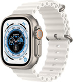 Apple Watch Ultra [GPS + Cellular 49mm] Titanium Case with Midnight Ocean Band, One Size (Renewed)