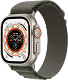 Apple Watch Ultra [GPS + Cellular 49mm] Titanium Case with Midnight Ocean Band, One Size (Renewed)