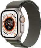 Apple Watch Ultra [GPS + Cellular 49mm] Titanium Case with Midnight Ocean Band, One Size (Renewed)