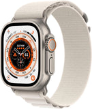 Apple Watch Ultra [GPS + Cellular 49mm] Titanium Case with Midnight Ocean Band, One Size (Renewed)